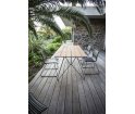 Stół SKETCH HOUE - 160x88cm, bambusowy, szara podstawa, na zewnątrz