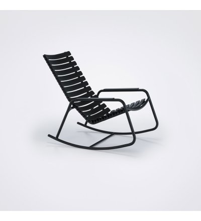 Krzesło bujane CLIPS Black Rocking Chair HOUE - z czarną ramą, różne kolory, na zewnątrz