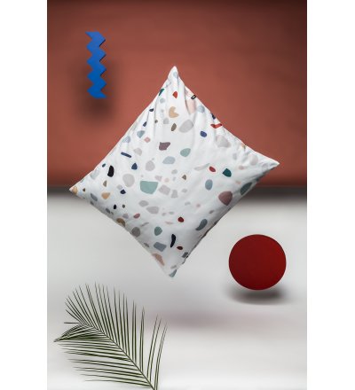 Poszewka na poduszkę TERRAZZO HOP DESIGN z czystej bawełny – satyna (graphic collection)
