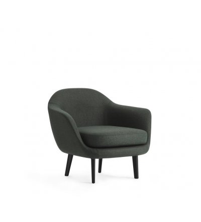 Fotel tapicerowany SUM ARMCHAIR Normann Copenhagen - na czarnych aluminiowych nogach, różne kolory siedziska