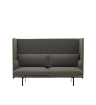 Sofa 2-osobowa OUTLINE HIGHBACK MUUTO - czarna podstawa, różne kolory