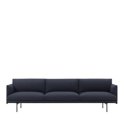 Sofa 3,5-osobowa OUTLINE MUUTO - czarna podstawa, różne kolory