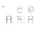 Krzesło SARNA Nurt - antracytowe, długie podłokietniki