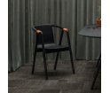 Krzesło SARNA Nurt - antracytowe, długie podłokietniki, skóra naturalna