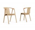 Krzesło SARNA Nurt - dąb lakierowany, długie podłokietniki, skóra naturalna