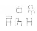 Krzesło SARNA Nurt - dąb olejowany, krótkie podłokietniki, skóra naturalna