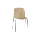 Krzesło drewniane na stalowych nogach VISU TUBE BASE CHAIR Muuto - dębowe ze stalowymi nogami