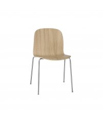 Krzesło drewniane na stalowych nogach VISU TUBE BASE CHAIR Muuto - dębowe ze stalowymi nogami
