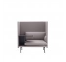 Sofa 1-osobowa OUTLINE HIGHBACK WORK MUUTO - LEFT, czarna podstawa, różne kolory
