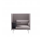 Sofa 1-osobowa OUTLINE HIGHBACK WORK MUUTO - LEFT, aluminiowa podstawa, różne kolory