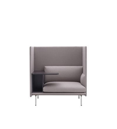 Sofa 1-osobowa OUTLINE HIGHBACK WORK MUUTO - LEFT, aluminiowa podstawa, różne kolory