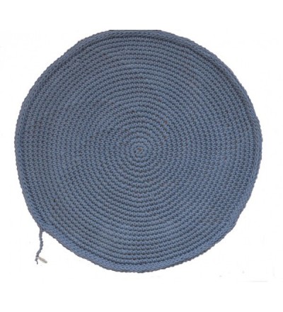 Okrągły dywan dziergany z bawełnianego sznurka MOTARNIA - śr. 100 cm