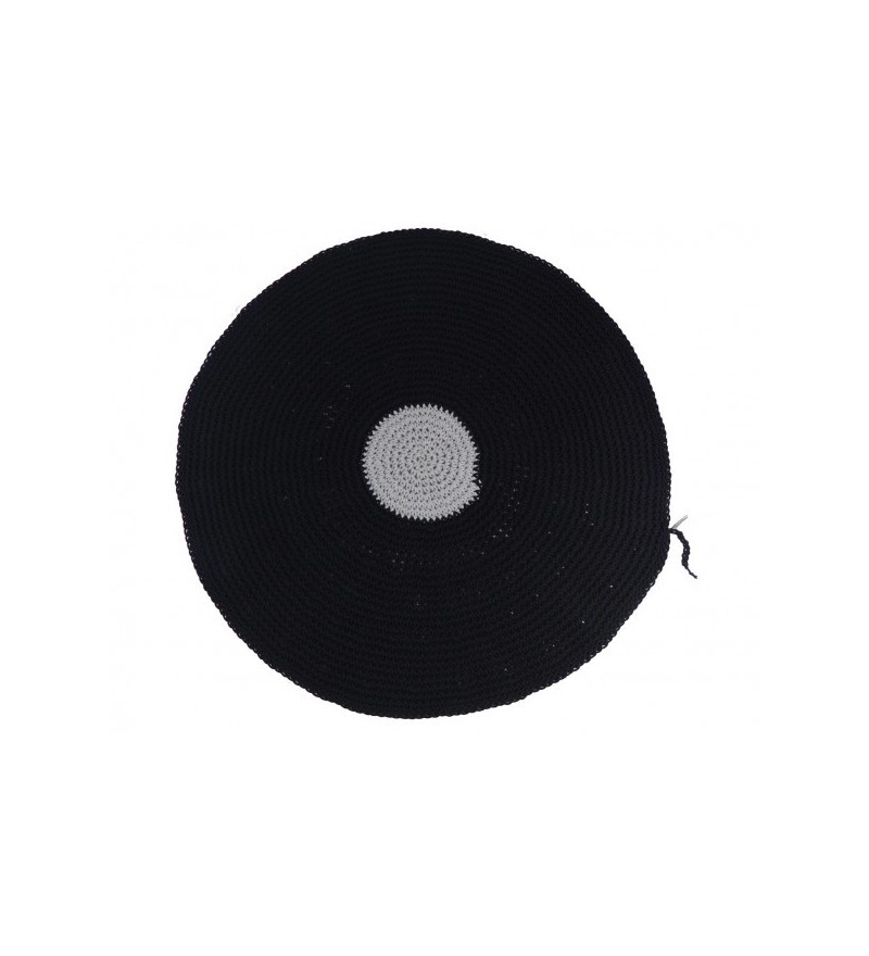 Okrągły dywan dziergany z bawełnianego sznurka MOTARNIA - śr. 120 cm