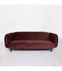 Sofa 3-osobowa Moïra ENOstudio - burgundowa - aksamit