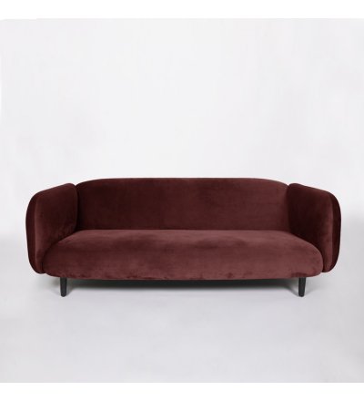 Sofa 3-osobowa Moïra ENOstudio - burgundowa / aksamit