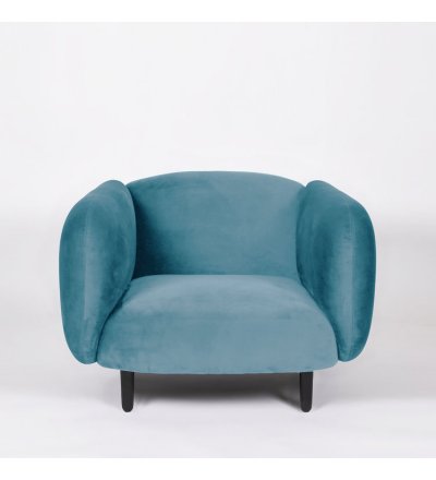 Fotel Moïra ENOstudio - błękitny / aksamit