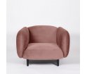 Fotel Moïra ENOstudio - różowy - aksamit