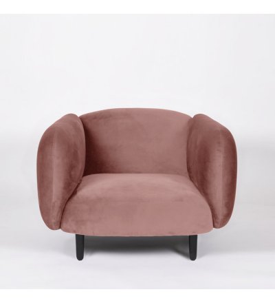 Fotel Moïra ENOstudio - różowy / aksamit