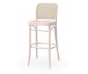 Krzesło barowe gładkie z oparciem rattanowym 811 TON - buk, kolory pigmentowe