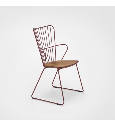 Krzesło jadalniane PAON Dining Chair HOUE - z bambusowym siedziskiem, różne kolory ramy, na zewnątrz