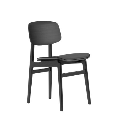 Krzesło tapicerowane NY11 Dining Chair NORR11 -  kolekcja tkanin Re-Wool, czarne