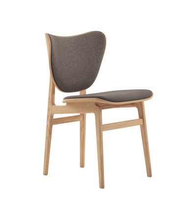 Krzesło tapicerowane Elephant Dining Chair NORR11 - kolekcja tkanin Re-Wool, naturalna dębina
