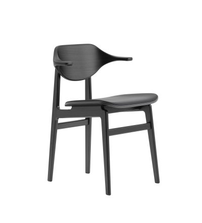 Krzesło tapicerowane Buffalo Dining Chair NORR11 - kolekcja tkanin Re-Wool, czarne