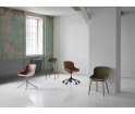 Krzesło tapicerowane HYG CHAIR FRONT SWIVEL 5W Gaslift Black Alu Normann Copenhagen - różne kolory, czarna podstawa