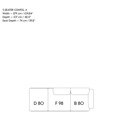 Sofa 3-osobowa IN SITU MUUTO - konfiguracja 4