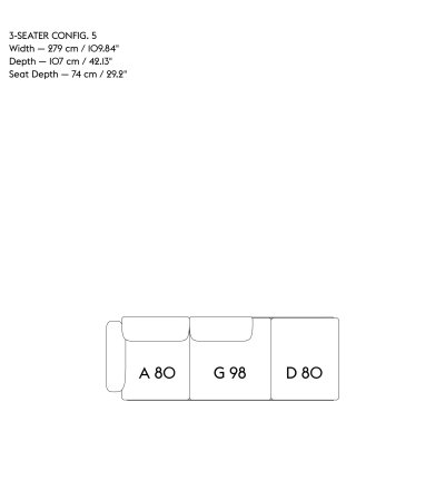 Sofa 3-osobowa IN SITU MUUTO - konfiguracja 5
