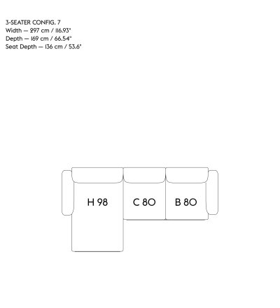 Sofa 3-osobowa IN SITU MUUTO - konfiguracja 7