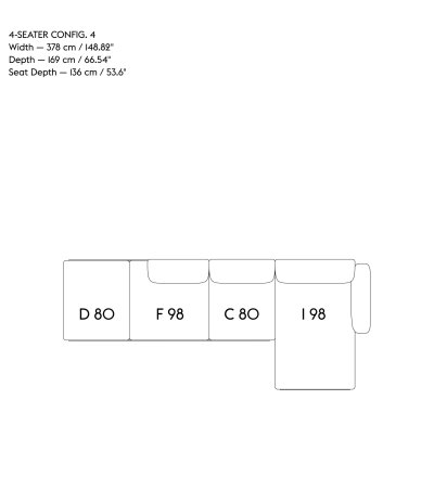 Sofa 4-osobowa IN SITU MUUTO - konfiguracja 4