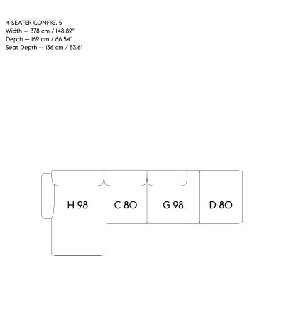 Sofa 4-osobowa IN SITU MUUTO - konfiguracja 5