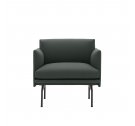 Fotel tapicerowany Studio OUTLINE CHAIR MUUTO - czarna podstawa, wysokość siedzenia 45cm, różne kolory