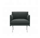 Fotel tapicerowany Studio OUTLINE CHAIR MUUTO - aluminiowa podstawa, wysokość siedzenia 45cm, różne kolory