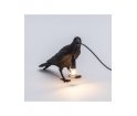 Lampa stołowa Bird Seletti - czarny kruk czekający/stojący, wersja do wnętrz