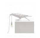 Lampa stołowa Bird Seletti - biały kruk bawiący się, wersja do wnętrz