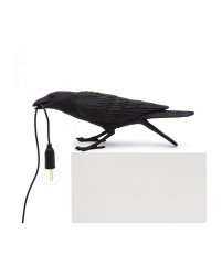 Lampa stołowa Bird Seletti - czarny kruk bawiący się, wersja do wnętrz