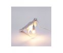 Lampa stołowa Bird Seletti - biały kruk czekający/stojący, wersja do wnętrz oraz na zewnątrz