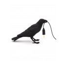 Lampa stołowa Bird Seletti - czarny kruk czekający/stojący, wersja do wnętrz oraz na zewnątrz