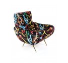 Fotel tapicerowany Seletti - wzór Snakes