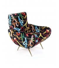 Fotel tapicerowany Seletti - wzór Snakes