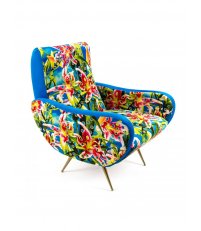 Fotel tapicerowany Seletti - wzór Flowers with holes