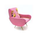 Fotel tapicerowany Seletti - wzór Pink Lipsticks