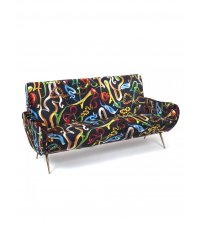 Sofa tapicerowana 3-osobowa Seletti - wzór Snakes