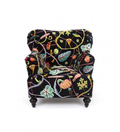Fotel tapicerowany Botanical Diva Seletti - wersja czarna