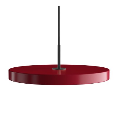 Lampa Asteria medium ruby / black top UMAGE - bordowa / czarny dekor