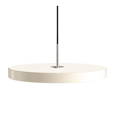 Lampa Asteria medium pearl white / steel top UMAGE - perłowa biel / stalowy dekor