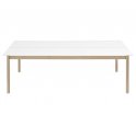 Stół Linear System Table Muuto - biały blat z laminatu/ABS, dębowa podstawa