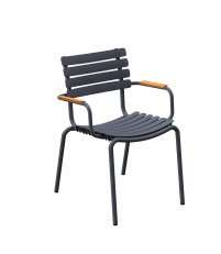 Krzesło ReCLIPS Dining Chair HOUE - różne kolory, z bambusowymi podłokietnikami, na zewnątrz